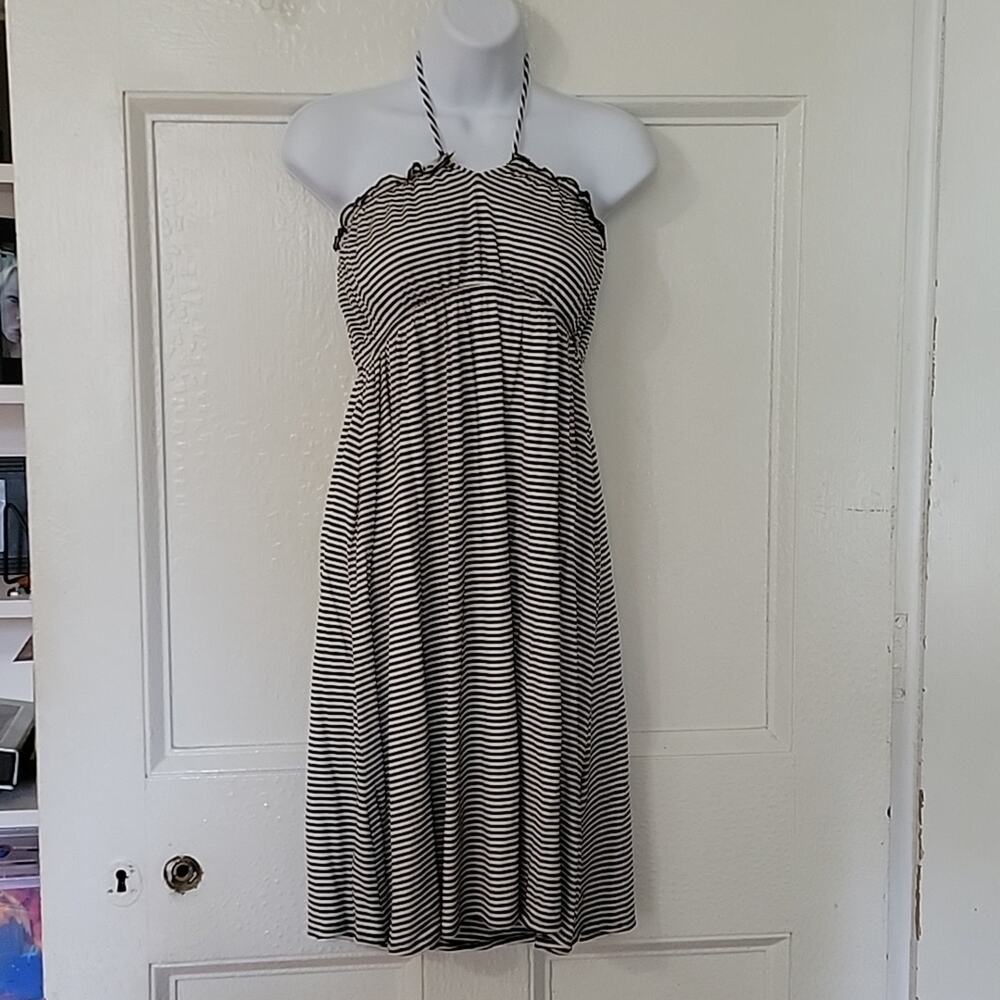 NWT Women's Black and White Striped Strapless Dress Old Navy